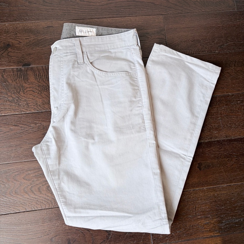 Ag Adriano Goldschmied Men’s Slim Straight Jeans in Light Gray